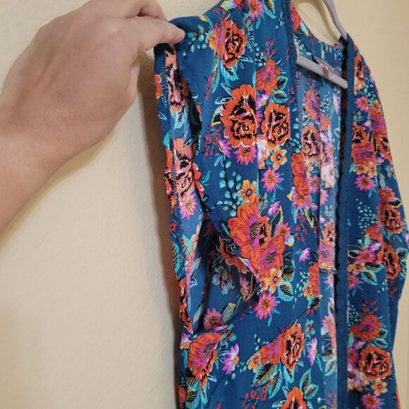 Floral Kimono Cardigan L/XL Womens Lightweight Duster Boho Cover up Bloomcore - Picture 4 of 9